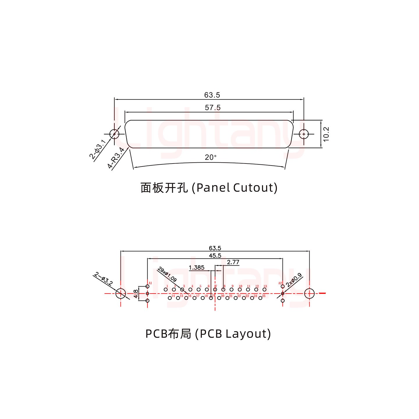 27W2公PCB直插板/鉚魚(yú)叉7.0/射頻同軸50歐姆