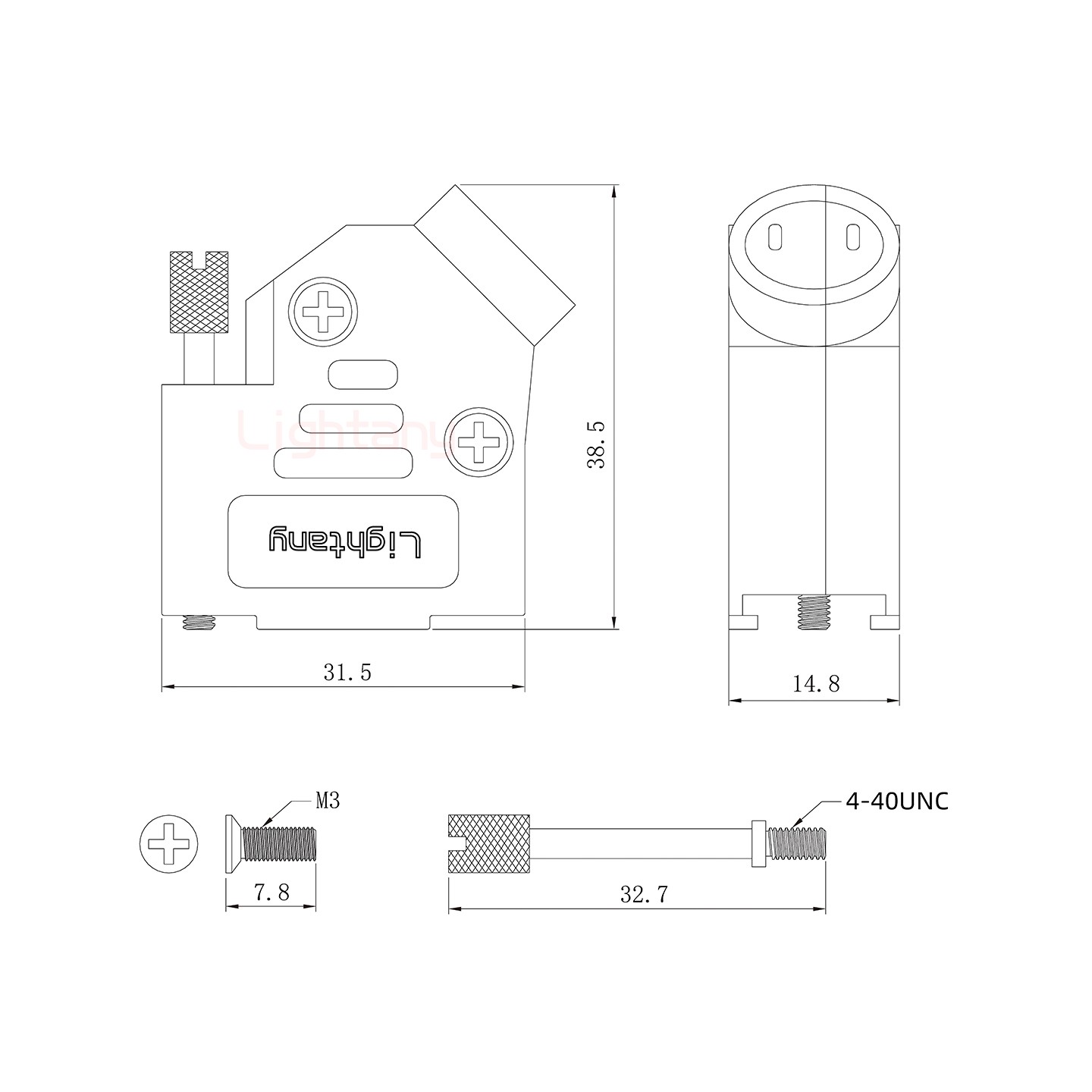 2W2公焊線(xiàn)式50歐姆+9P金屬外殼1392斜出線(xiàn)4~12mm