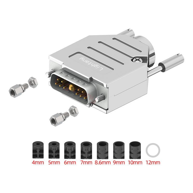 11W1公短體焊線40A+15P金屬外殼1664直出線4~12mm