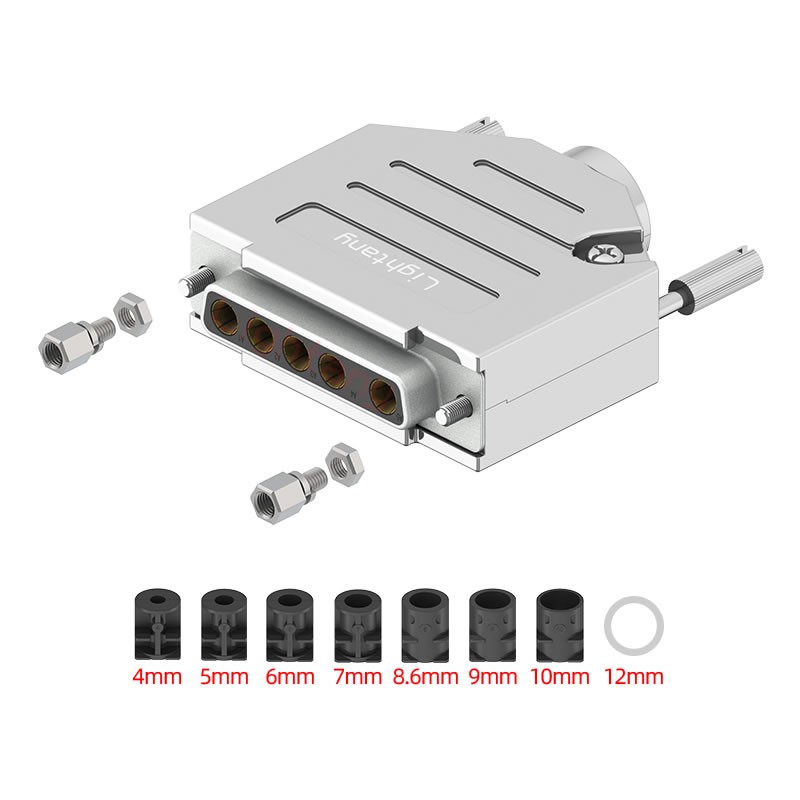 5W5母短體焊線40A+25P金屬外殼1657直出線4~12mm