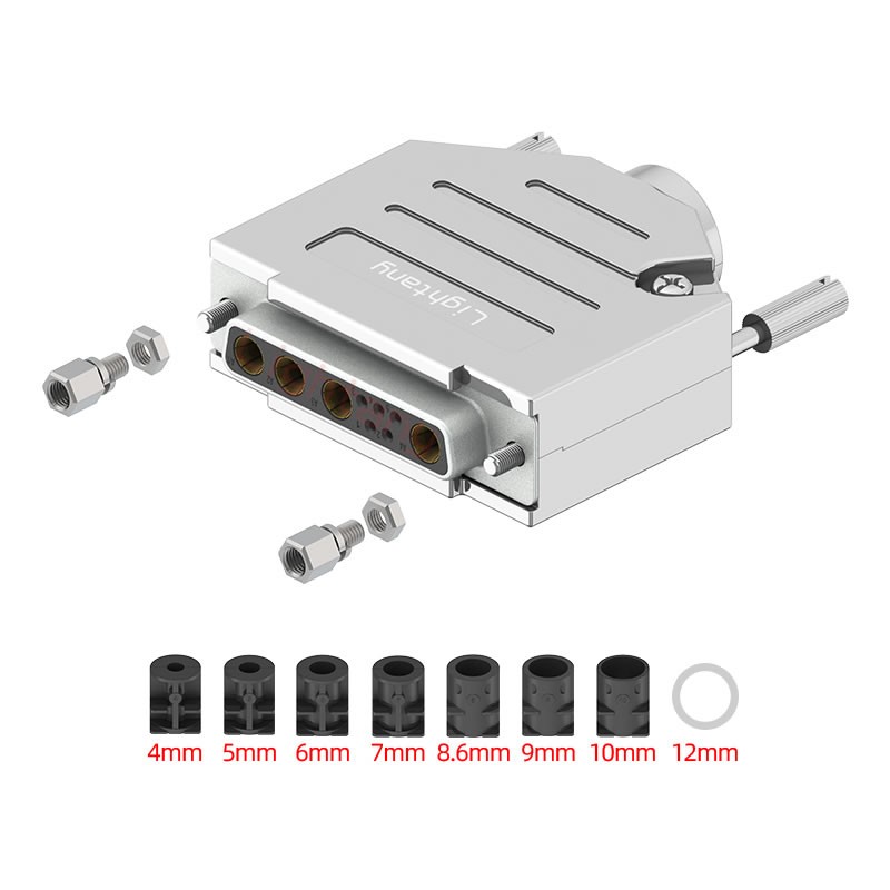 9W4母短體焊線40A+25P金屬外殼1657直出線4~12mm