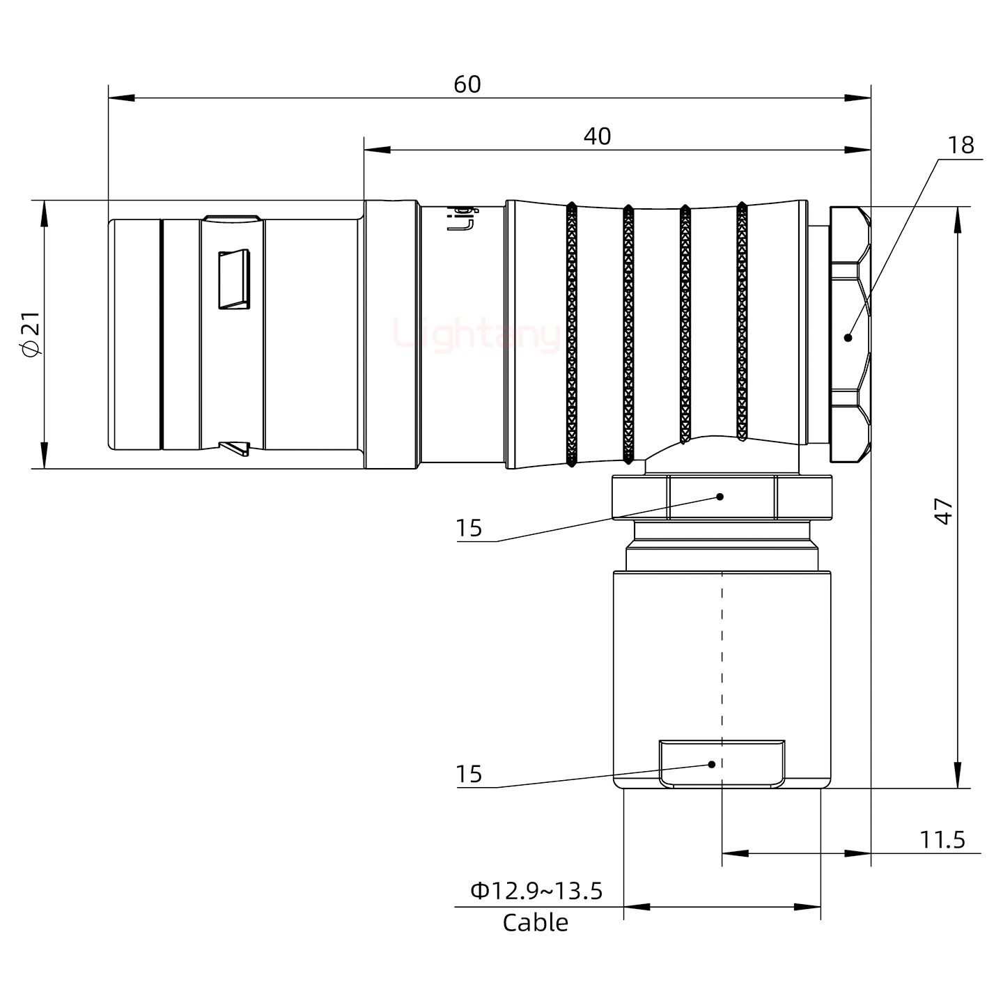 FHG.3K.026.CLAK13推拉自鎖彎式插頭