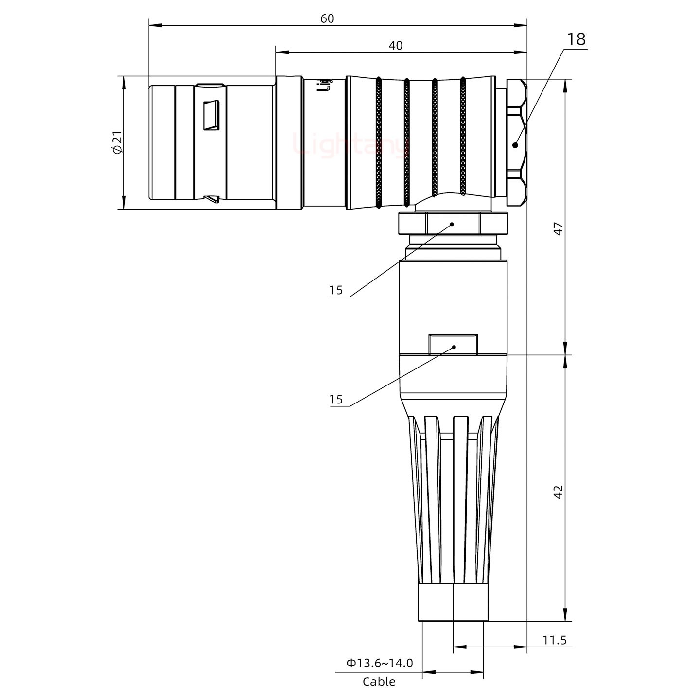 FHG.3K.020.CLAK14Z推拉自鎖帶護(hù)套彎式插頭